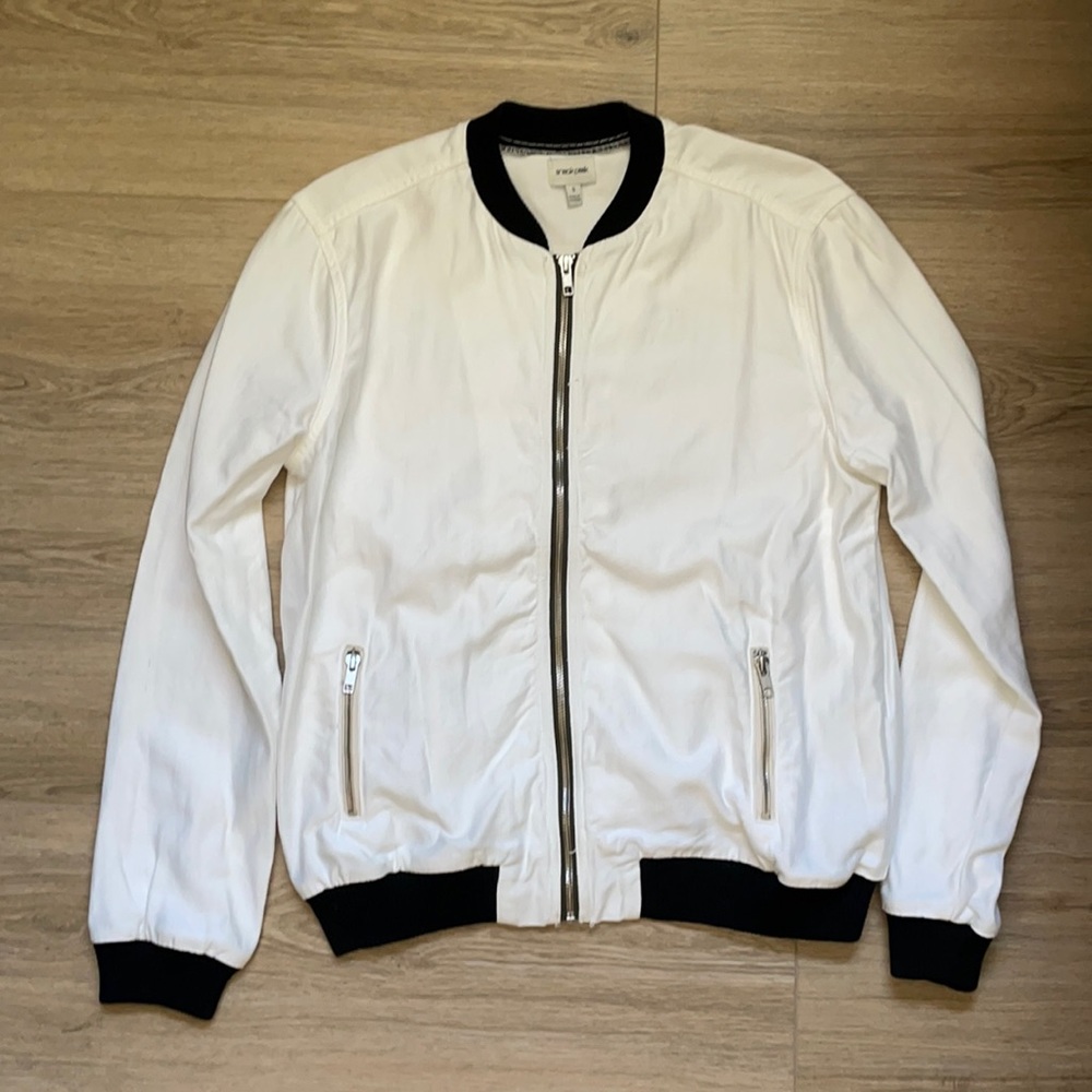White and Black Bomber Jacket